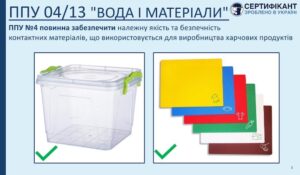 Програма-передумова системи HACCP щодо комунікації щодо води і матеріалів повинна забезпечити належну якість та безпечність контактних матеріалів, що використовується для виробництва харчових продуктів - СЕРТИФІКАНТ