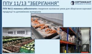 Програма-передумова системи HACCP щодо зберігання має забезпечити створення належних умов для зберігання харчової продукції та допоміжних матеріалів - СЕРТИФІКАНТ